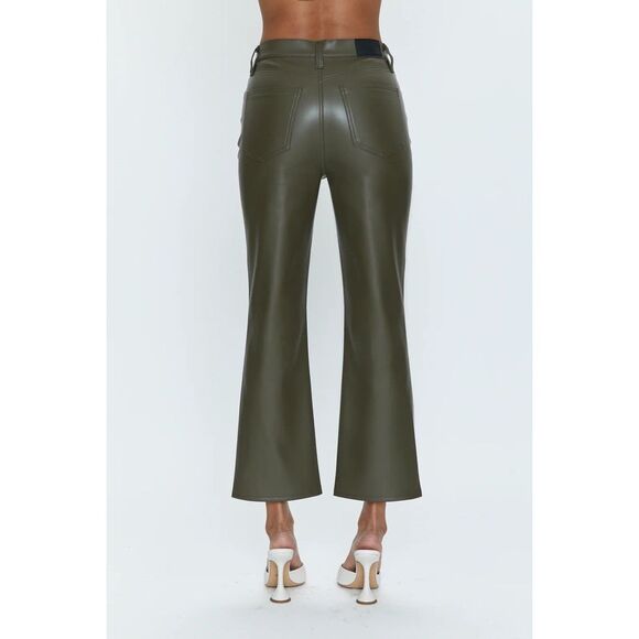 ANTHRO PISTOLA $158 Lennon Vegan Leather Pants- Sage Green sz 30 NWT - Picture 3 of 4
